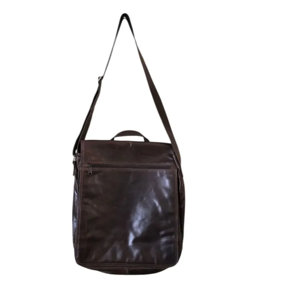 WILSON Leather Genuine Leather Crossbody Bag Brown Unisex Laptop‎ Bag